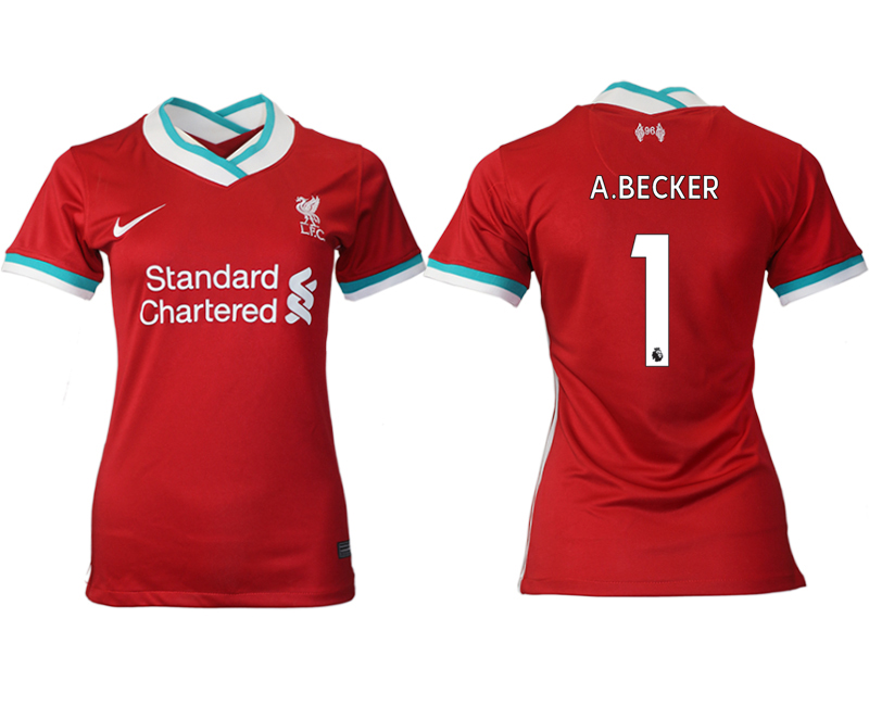 Women 2020-2021 Liverpool home aaa version #1 red Soccer Jerseys->liverpool jersey->Soccer Club Jersey